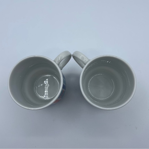 Vintage 70s Stacking Cups Red Blue White Stripes Floral - Picture 6 of 13